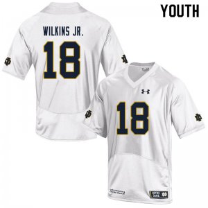 Notre Dame Fighting Irish Youth Joe Wilkins Jr. #18 White Under Armour Authentic Stitched College NCAA Football Jersey LGO3699DM